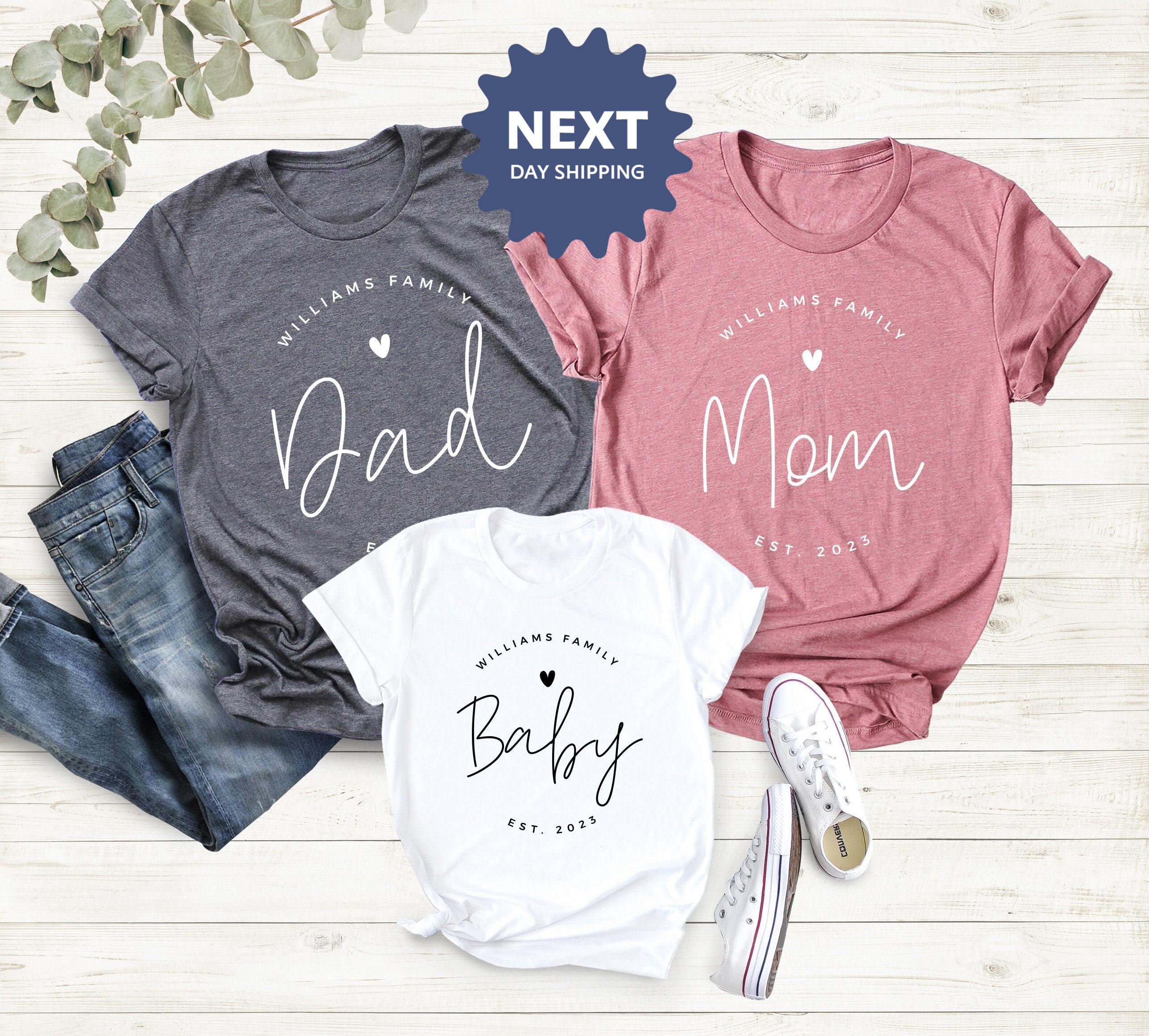 Family Last Name & EST. Year Personalized, Family Anniversary Shirt, Daddy, Mom, Grandma, Grandpa, Baby, Son, Family Shirts, Daughter