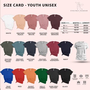 a women's t - shirt size chart with different colors