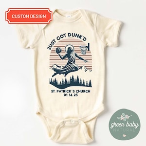 Just Got Dunked Funny Baptism Onesie®, Custom Baptism Baby Onesie®, Custom Just Got Dunk&#39;d Onesie®, Funny Baptism Gift, Christian Onesie®