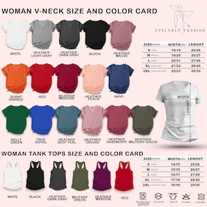 a women's v - neck size and color card
