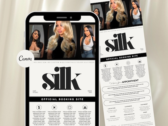 Cream Acuity Scheduling Template Hair Stylist, Acuity Scheduling Template, Booking site template Lash Makeup Hair Scheduling Template Canva
