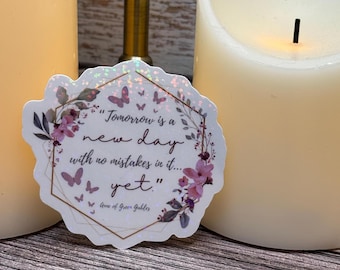 Holographic Anne of Green Gables Sticker: Waterproof Bookish Decal