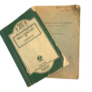 Two French Textbooks Vintage 1920s 1930s Shabby