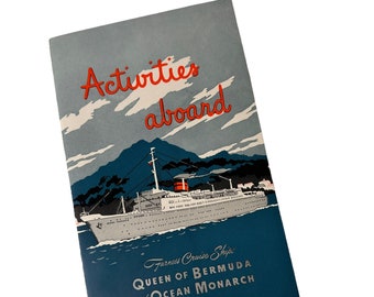 Cruise Ship Queen of Bermuda Ocean Monarch 1952 Activities Aboard Furness