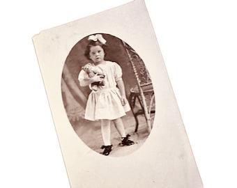 Teddy Bear and Little Girl Photo Postcard RPPC 1907-15