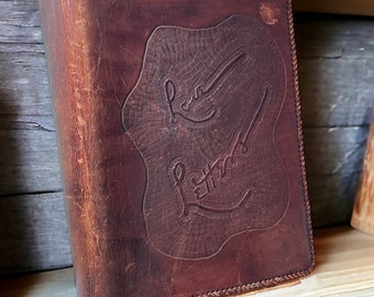 Love Letters 1950s Folk Art Hand Tooled Leather Binder & Correspondence Vintage
