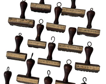 Vintage Rubber Stamp Wood Handles Song Title - Not Functional - Choice