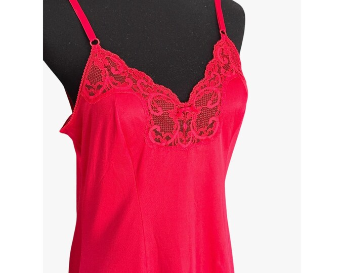 Red Slip Raster Vintage Slip Red With Lace Trim Maidenform Full Slip Size 34 - Etsy