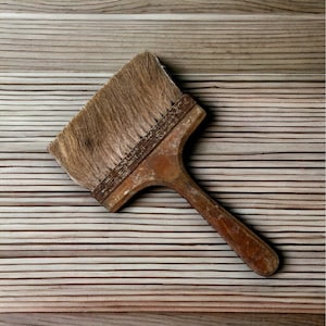 Paint Brush Vintage Big 12 x 7 Wood Horsehair Patina image 1