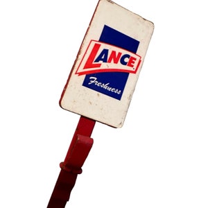 Lance Snacks Porcelain Top Chip Clip Vintage Store Display Red White Blue 31 image 6