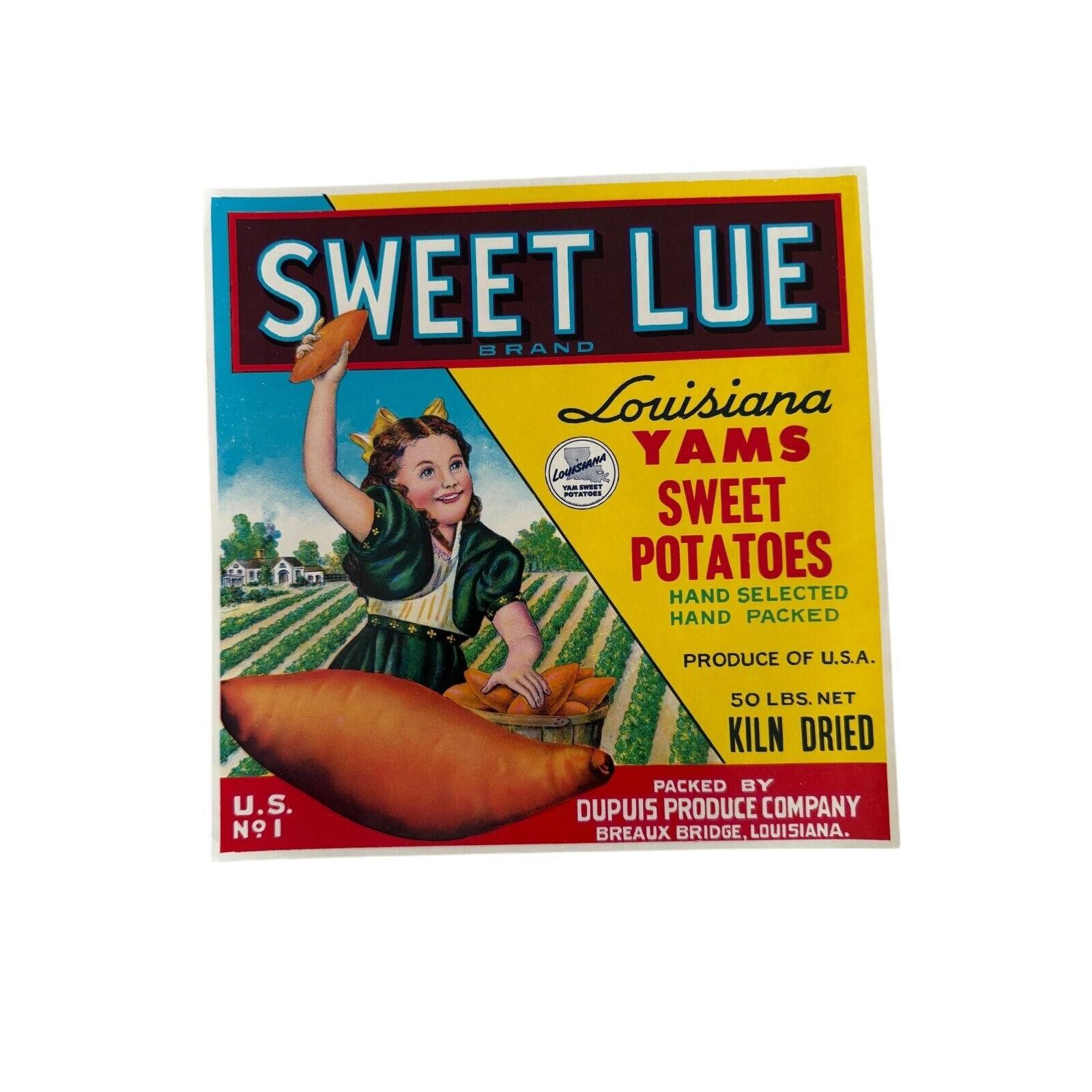 Lue Labels 10 Sweet Lue NOS Vintage Crate Label Louisiana Sweet Potatoes Breaux ...