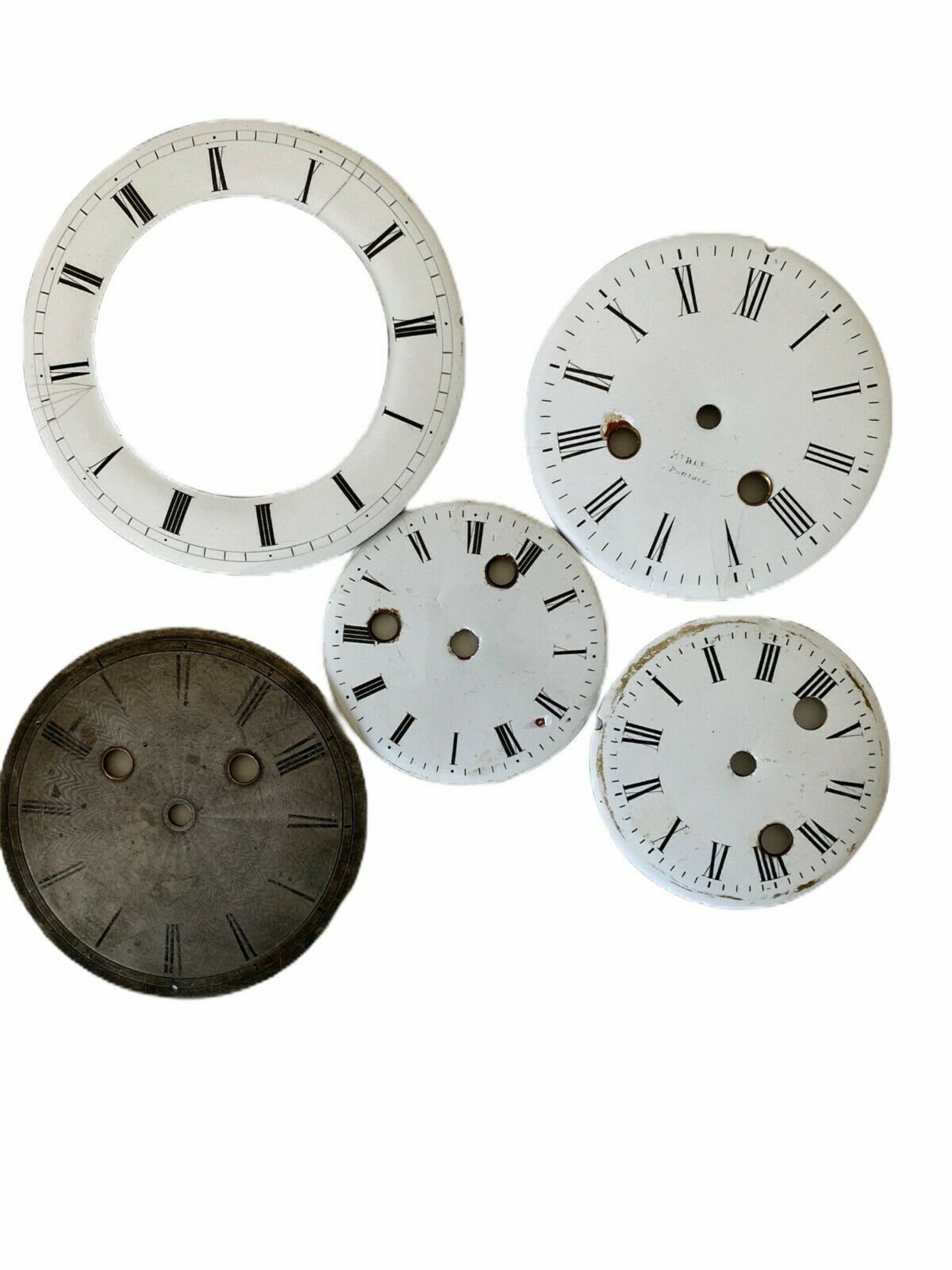 Lot of Antique French Clock Face Parts Porcelain Metal Etsy