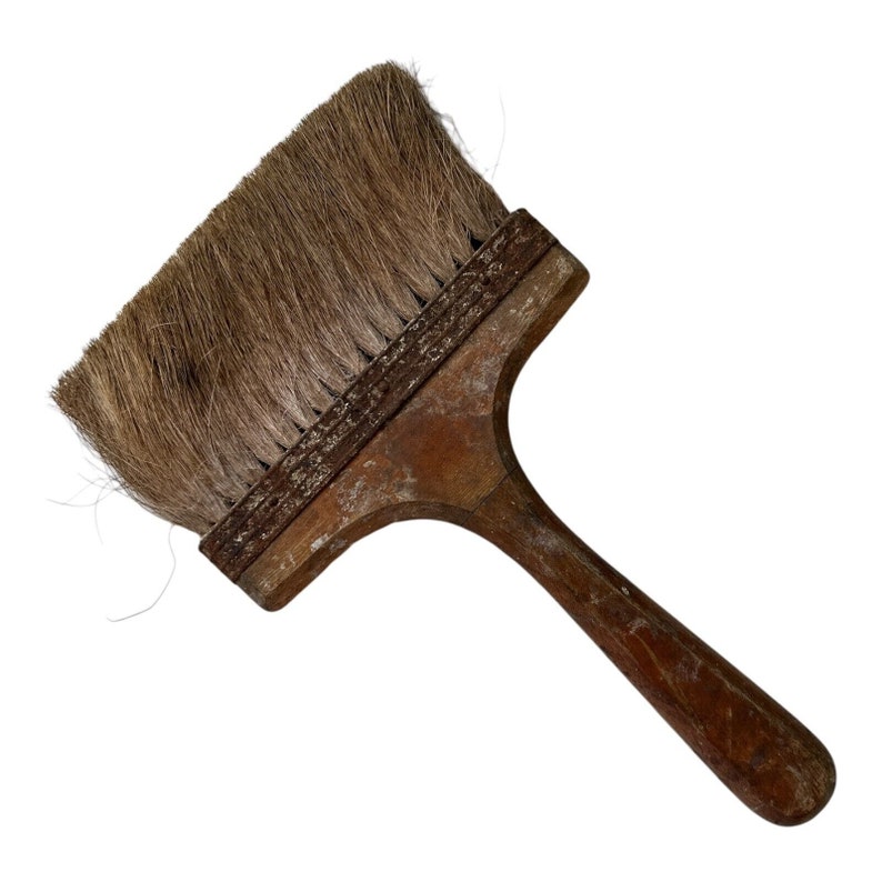 Paint Brush Vintage Big 12 x 7 Wood Horsehair Patina image 8