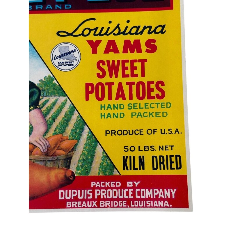 Lue Labels 10 Sweet Lue NOS Vintage Crate Label Louisiana Sweet Potatoes Breaux ...