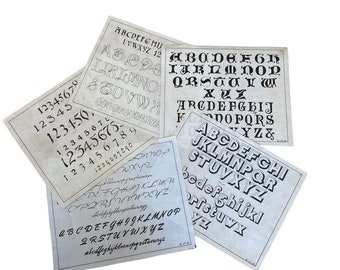 CHOICE One Antique Original Calligraphy Alphabet Number Sheet Milwaukee Road Railroad 1940s