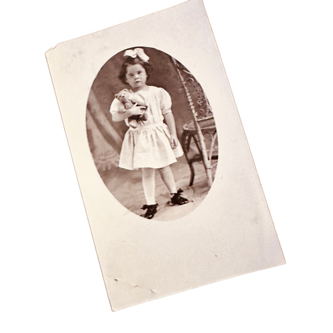 Teddy Bear and Little Girl Photo Postcard RPPC 1907-15 - Etsy