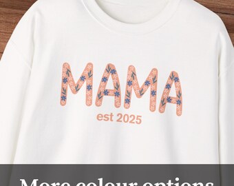 Personalized Mama Sweatshirt - Cozy Gift for New Moms, Stylish Crewneck for Family Celebrations, Mother's Day Apparel, Custom Casual Wear