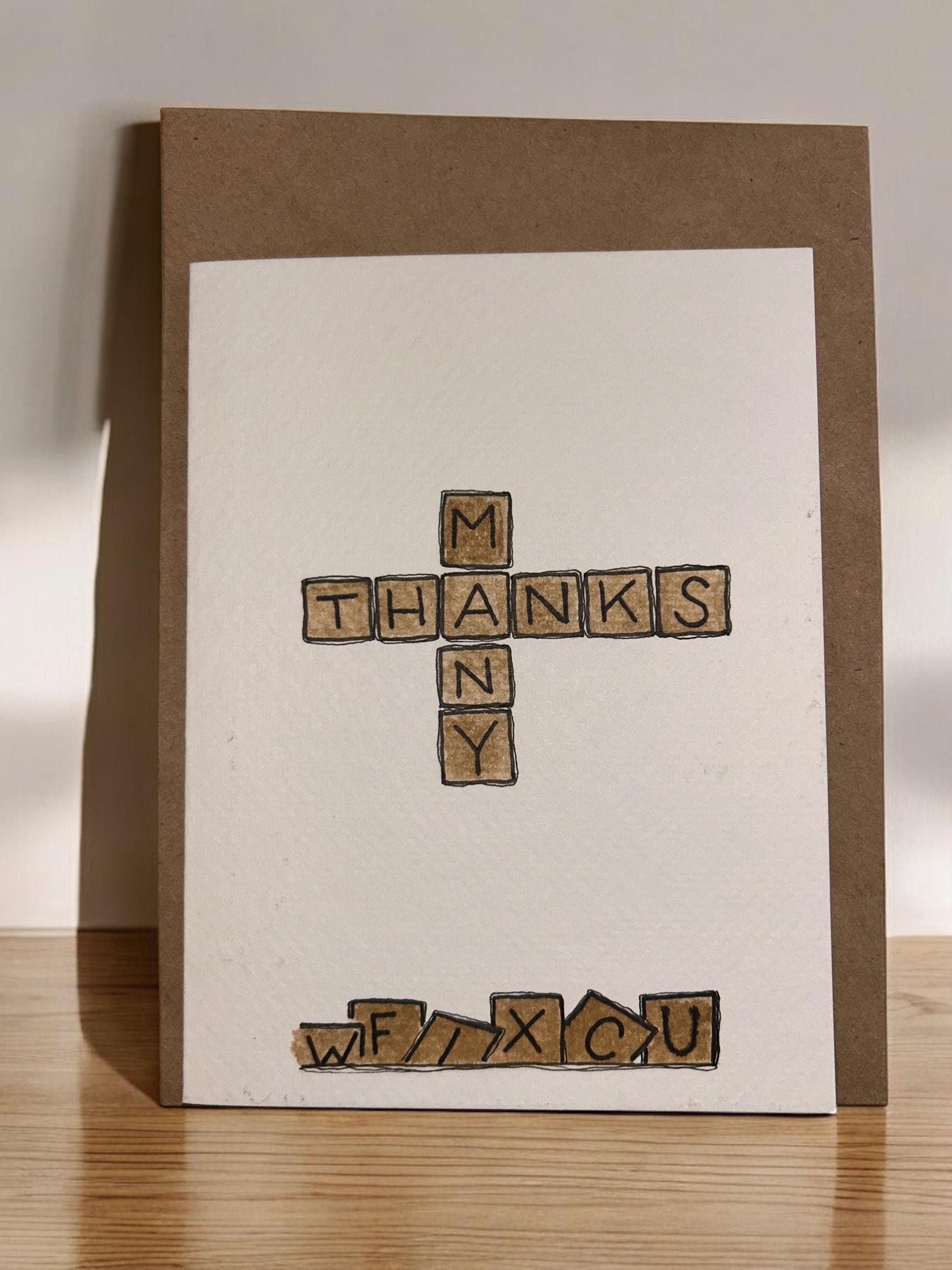 Handmade Thank You Greeting Cards With Envelopes + Plastic Seal ...