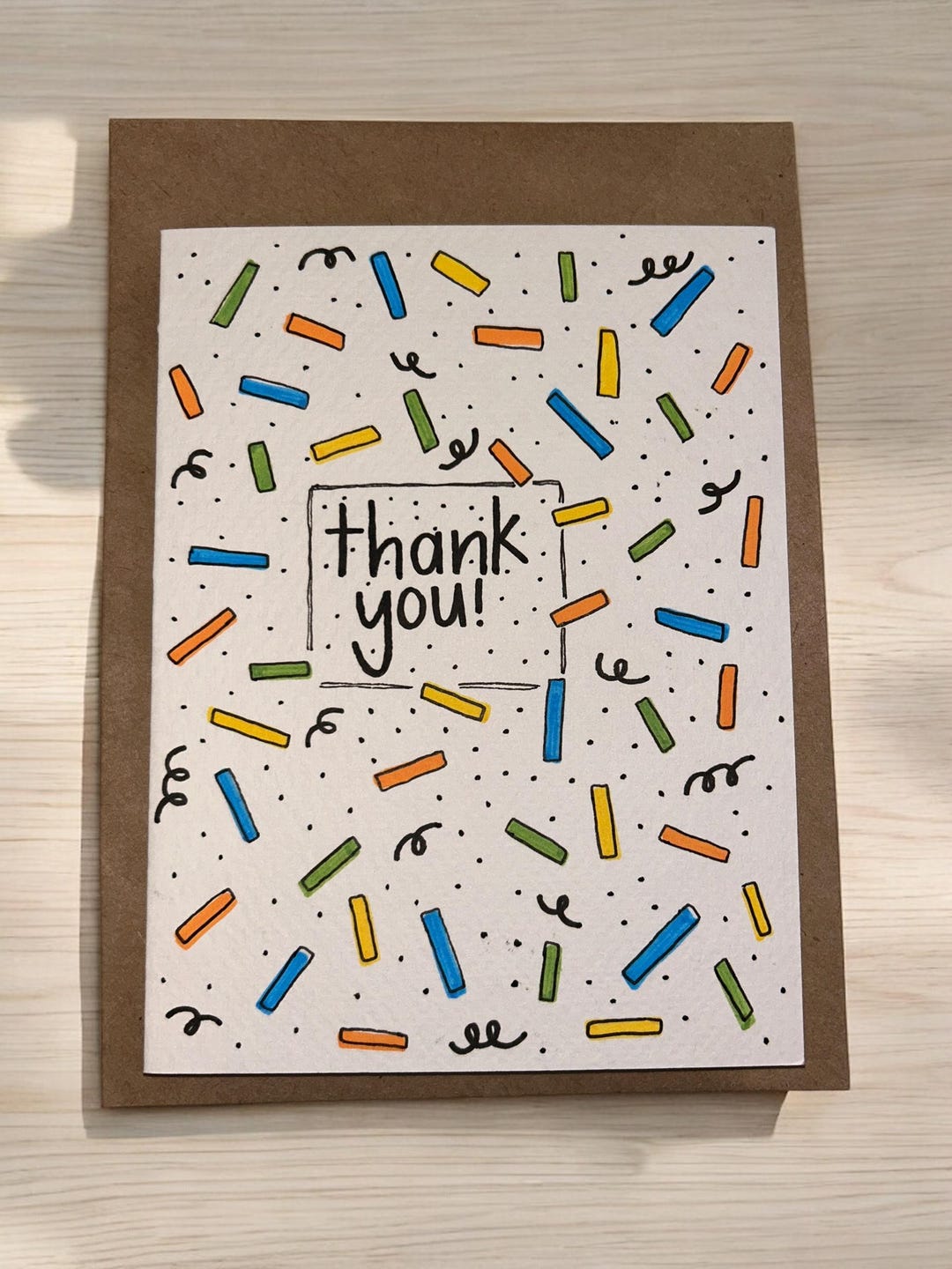 Handmade Thank You Greeting Cards With Envelopes + Plastic Seal ...