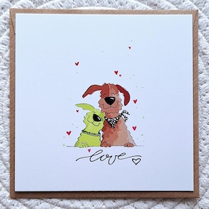 Lustiger Hund Grusskarte, Postkarte Freundschaft, Beste Freunde, Love Grusskarte, Geschenk für Hundebesitzer