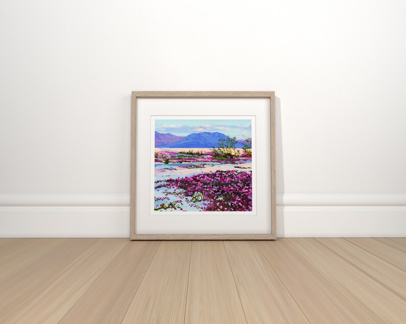 Anza Borrego Desert Park Archival Print California Desert Wall Decor, Desert Superbloom Landscape Painting, American Southwest Home Decor image 2