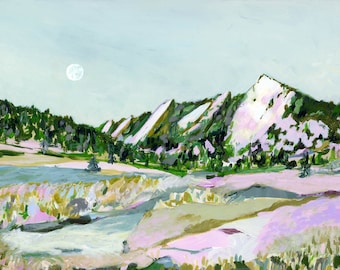 Boulder Flatirons Archival Art Print – Colorado Landscape Painting