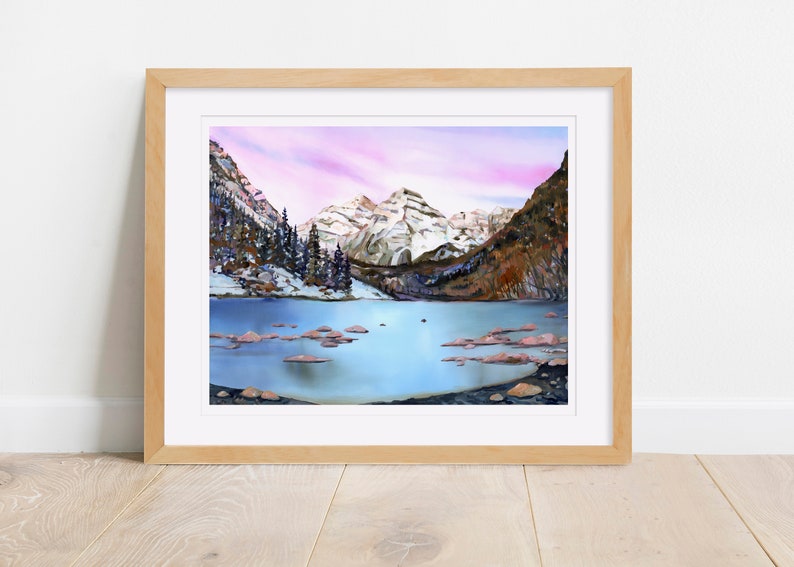 Maroon Bells Archival Print Colorado Mountain Wall Art, Colorado Snow Wall Art, Aspen Colorado Souvenir Item, Snowy Mountain Art Print image 3