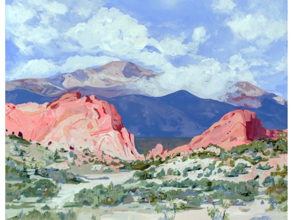 Garden of the Gods Art Print – Colorado Landscape, Pikes Peak Painting
