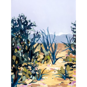 Desert Landscape Archival Print - Arizona Desert Landscape Painting, Modern Southwestern Home Decor, Boho Desert Wall Art