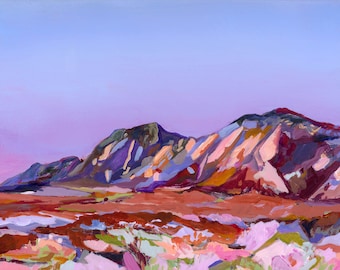 Flatirons Colorado Print – Colorful Mountain Landscape Painting