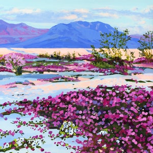 Anza Borrego Desert Park Archival Print - California Desert Wall Decor, Desert Superbloom Landscape Painting, American Southwest Home Decor