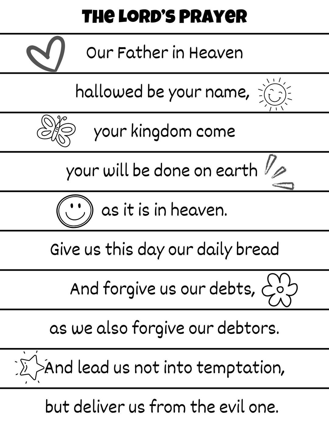 Lord's Prayer Chain Craft for Kids - Etsy