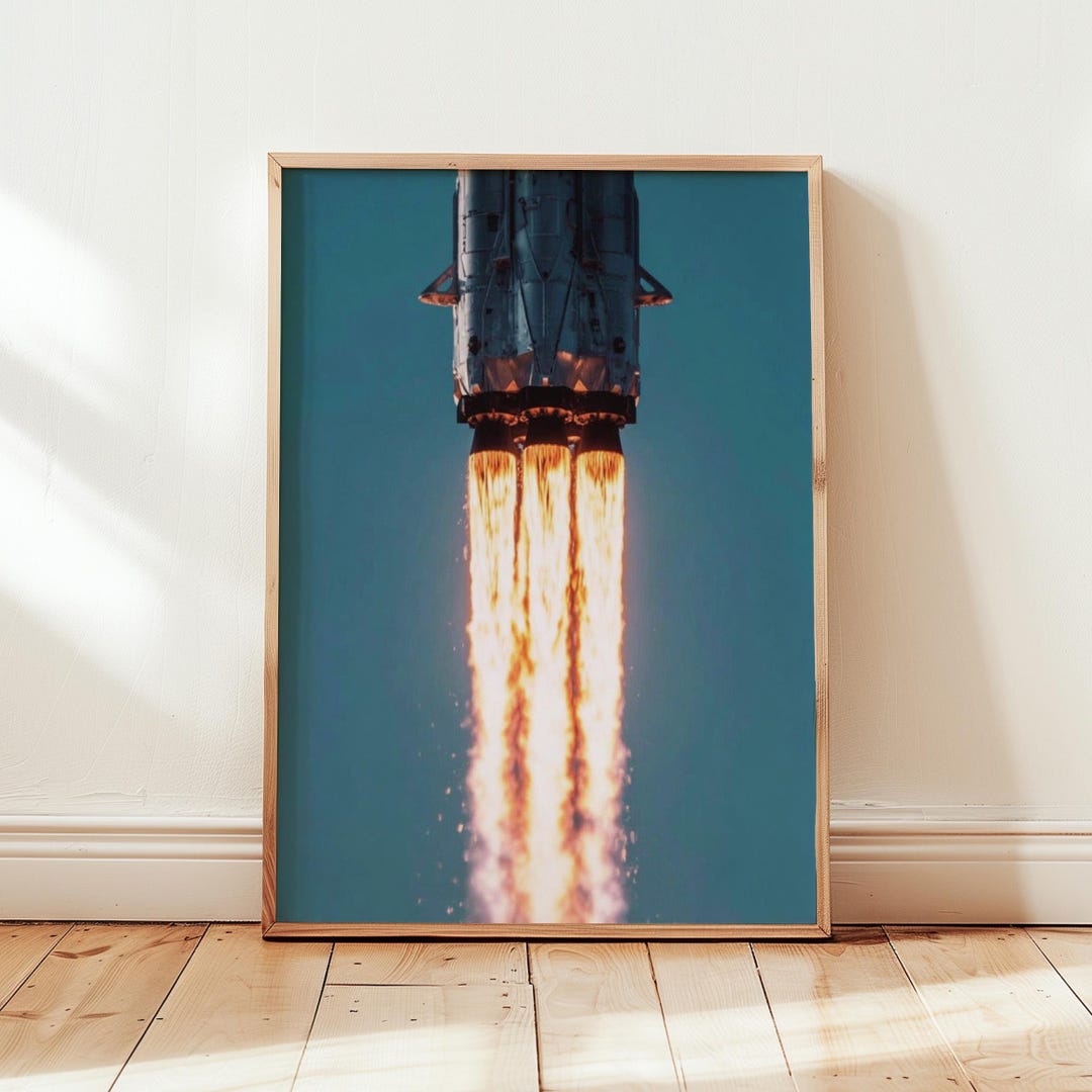 Rocket Ship Wall Art Kids Room Decor Space Poster Nursery Print ...