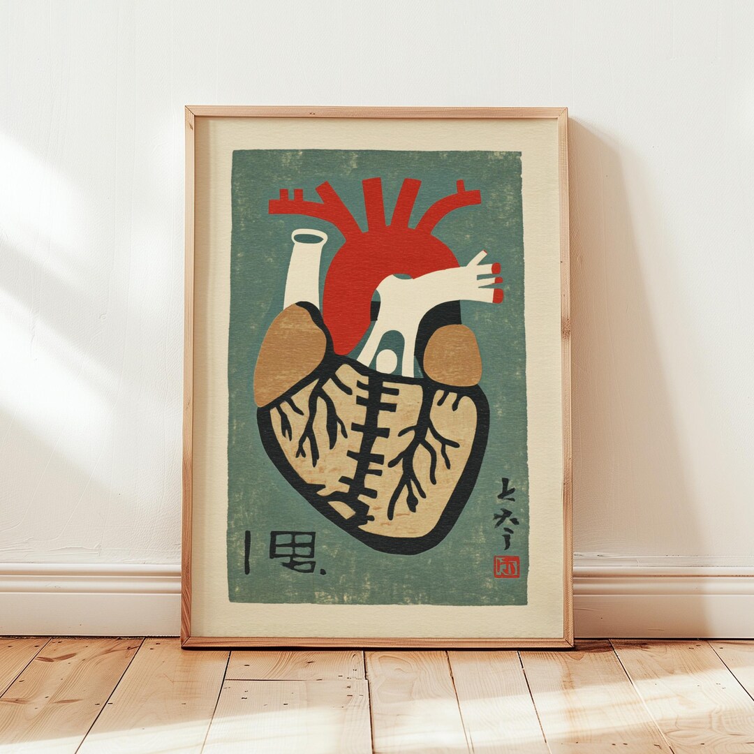 Heart Anatomy Wall Art | Medical Poster Print | Abstract Anatomical ...