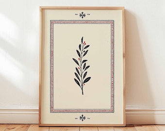 Palestinian Olive Branch Print, Digital Wall Art Download, Traditional Arabic Art, Islamic Decor, Persian Decor, Palestine Art