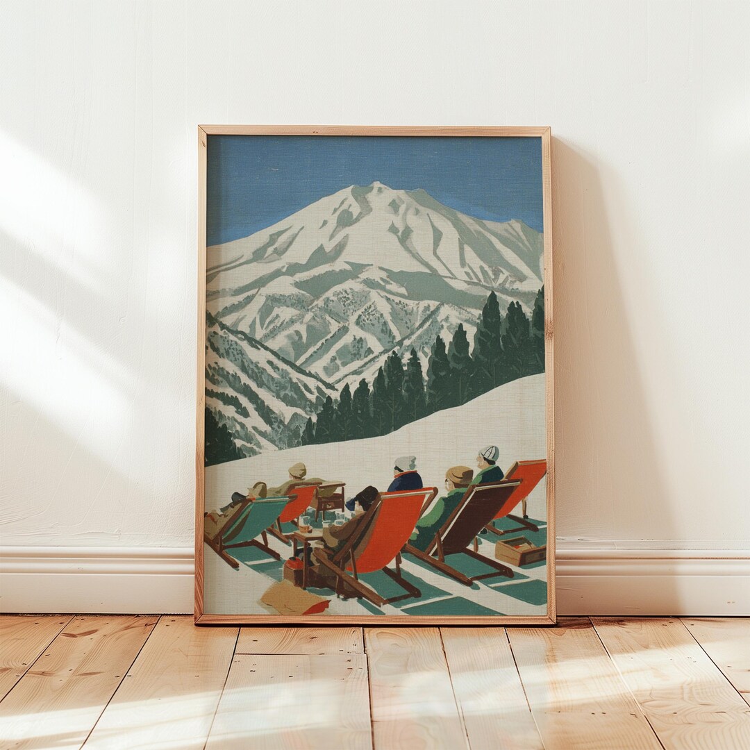 Vintage Ski Resort Digital Print – Retro Mountain Poster Download ...