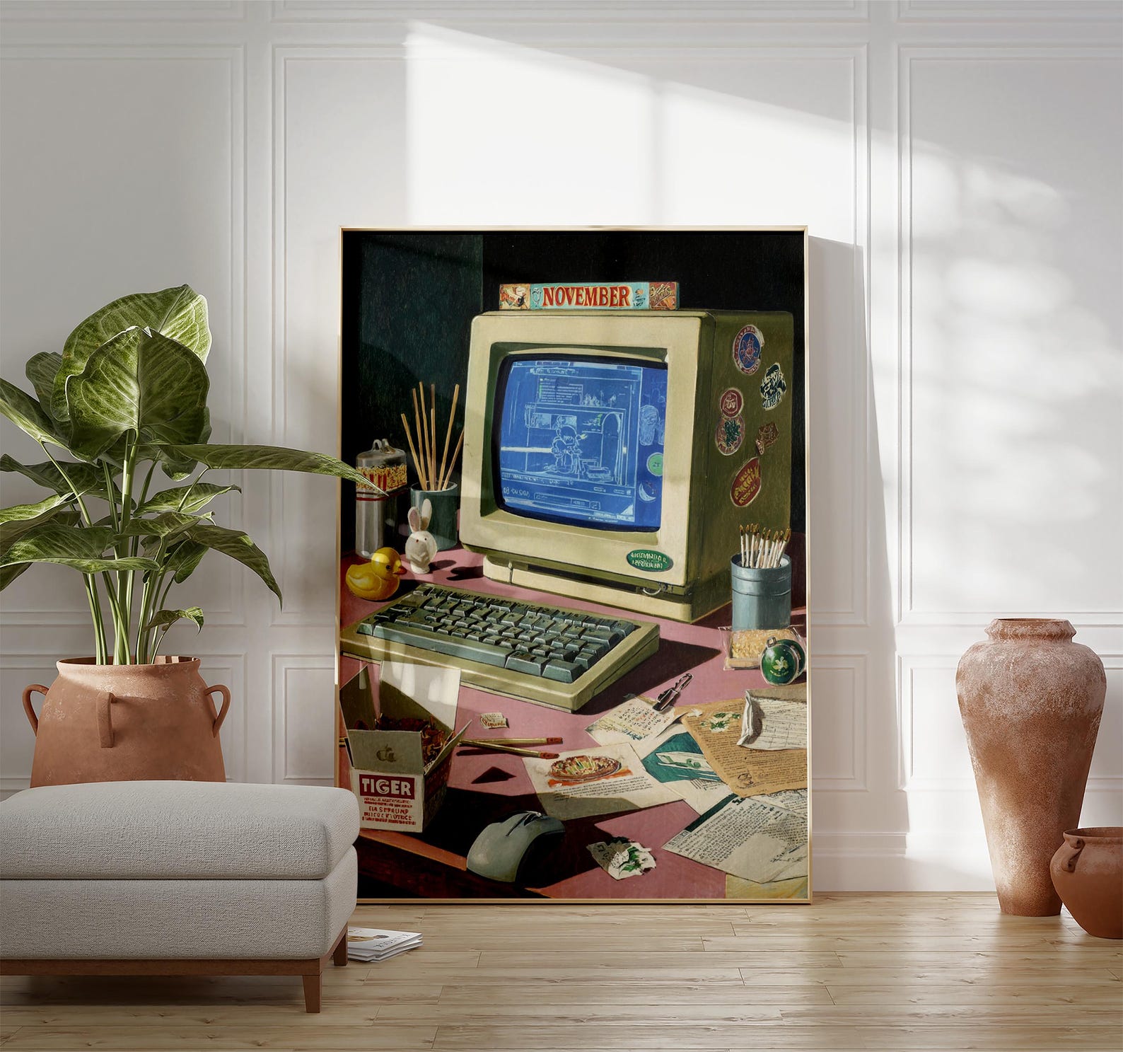 Nostalgic 90s Retro Computer Art Print, Vintage Aesthetic PC Desktop ...