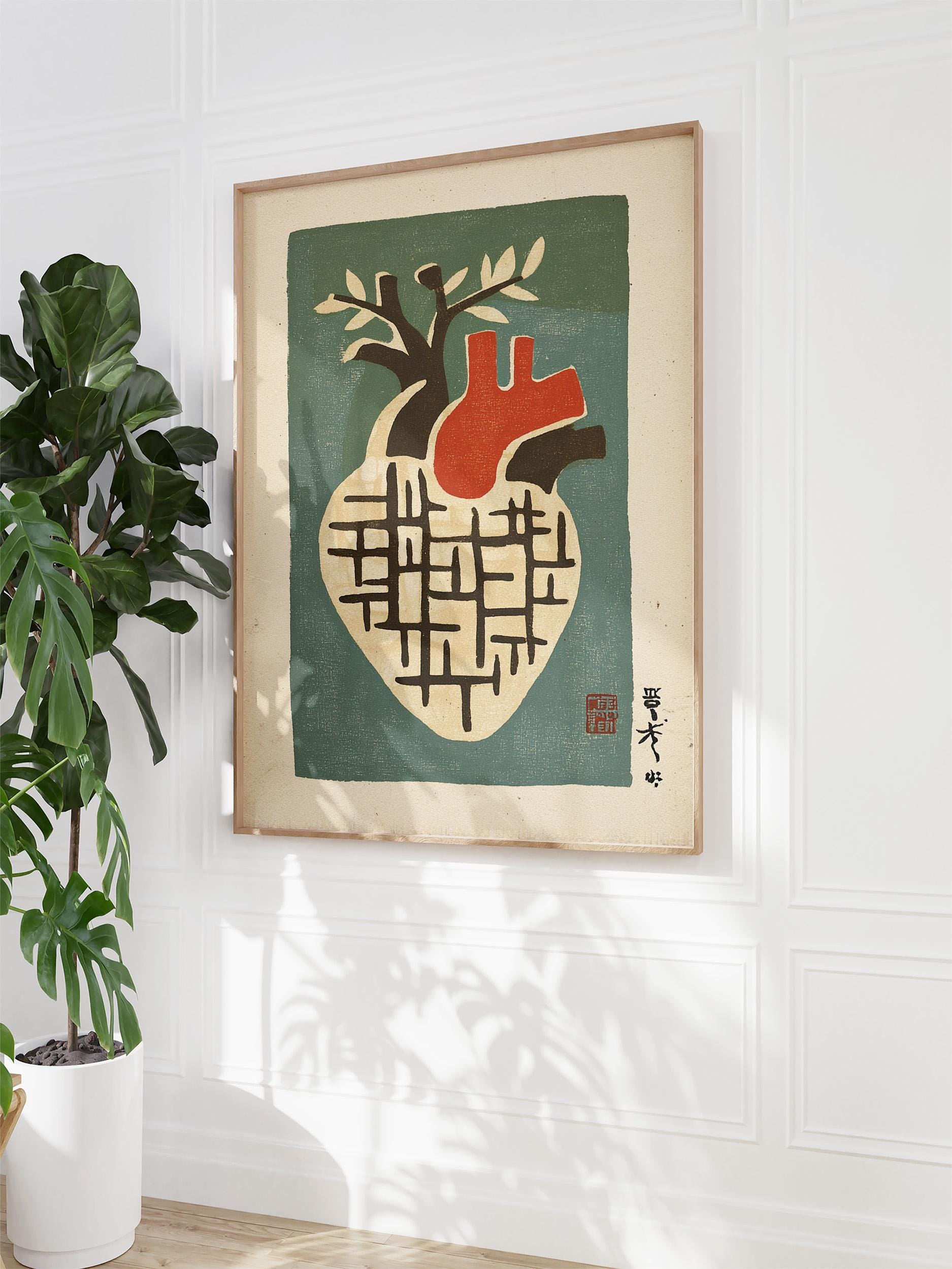 Heart Anatomy Wall Art | Medical Poster Print | Abstract Anatomical ...