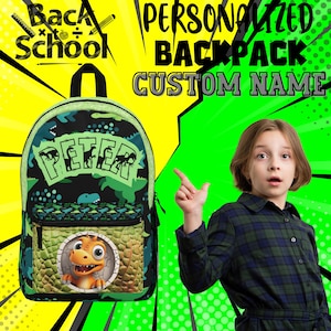 Custom Dinosaur themed school backpack for boys,Custom children bag, dinosaur style backpack,back-to-school gift, dinosaur children backpack