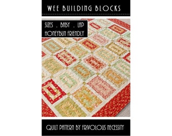 Quilt Pattern PDF Wee Building Blocks in Baby Toddler Lap Sizes -- Honeybun Friendly