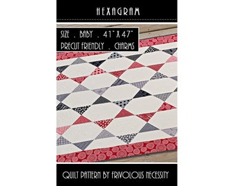 Quilt Pattern PDF Hexagram -- Charm Friendly