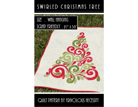 Quilt Pattern Pdf Swirled Christmas Tree Applique Wall Hanging Etsy