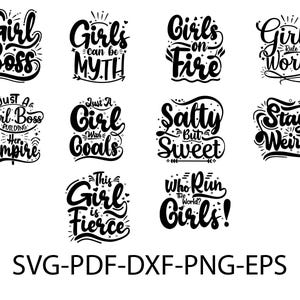 Women Empowerment Bundle SVG, Motivational svg, Positive Quotes svg, Girl Quotes Svg, Girl Power, Boss lady, Queen svg, Cut File for Cricut