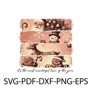 Es ist die schönste Zeit des Jahres Png, Weihnachtsmann Png, Vintage Weihnachten Png, Weihnachten Kokette Bogen Png, Rentier Schneemann Png