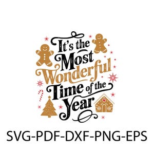 Sweatshirt It's The Most Wonderful Time of the Year, schattig peperkoekt-shirt, kerstshirt familie, shirt familievakantie, kerstpeperkoek