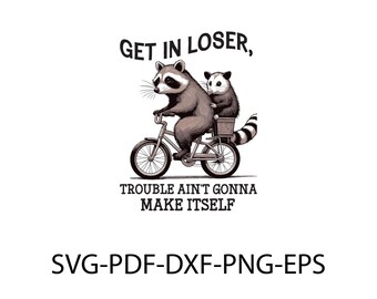 Funny Raccoon & Opossum Meme SVG: Vintage Drawing (Digital File)