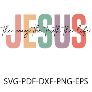 Jezus PNG-sublimatieontwerp, Jezus de weg de waarheid het leven, christelijke png, geloof svg, religieuze png, digitale download