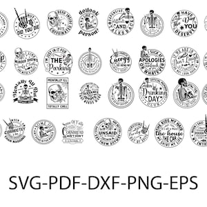皮肉な頭蓋骨バンドル 32 デザイン SVG、大人向けユーモア SVG、皮肉なバンドル SVG、面白いスケルトン バンドル SVG、スケルトン SVG、生意気なバンドル SVG