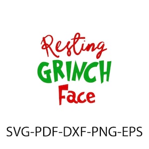 Cara de Grinch SVG, Cara de Grinch descansando, Grinchmas, Feliz Navidad, Archivo de corte Cricut, Letrero de cara de Grinch, Camiseta con cara de Grinch