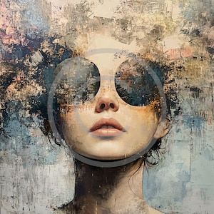 Abstract Round Sunglasses Portrait Digital File